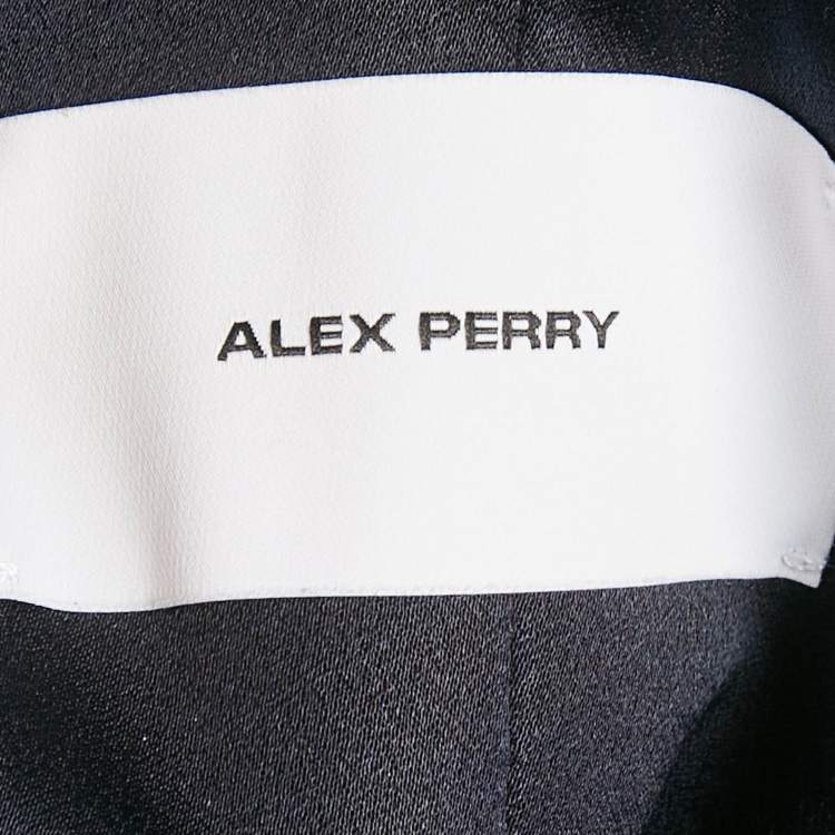 مملوكة مسبقًا Alex Perry Blue Satin Strapless Corset Top XS