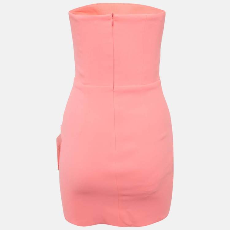 Pre Owned Alex Perry Neon Pink Stretch Crepe Strapless Mini Dress S