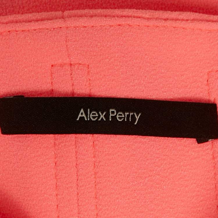 Pre Owned Alex Perry Neon Pink Stretch Crepe Strapless Mini Dress S