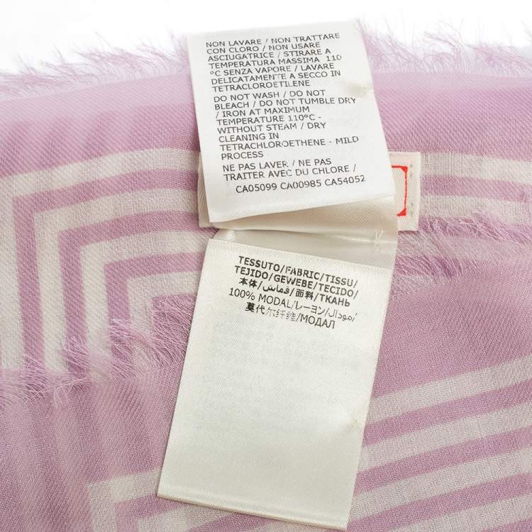 Pre Owned Alexander McQueen Lilac Skull Printed Modal Fringed Scarf