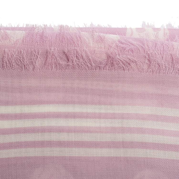 Pre Owned Alexander McQueen Lilac Skull Printed Modal Fringed Scarf