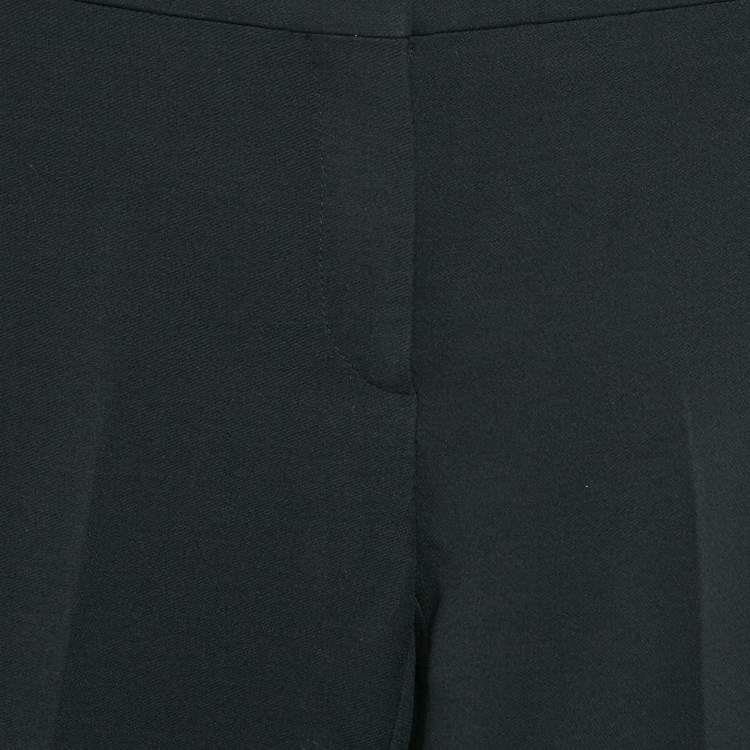 Pre Owned Alexander McQueen Black Wool Blend Lace Trimmed Trousers S