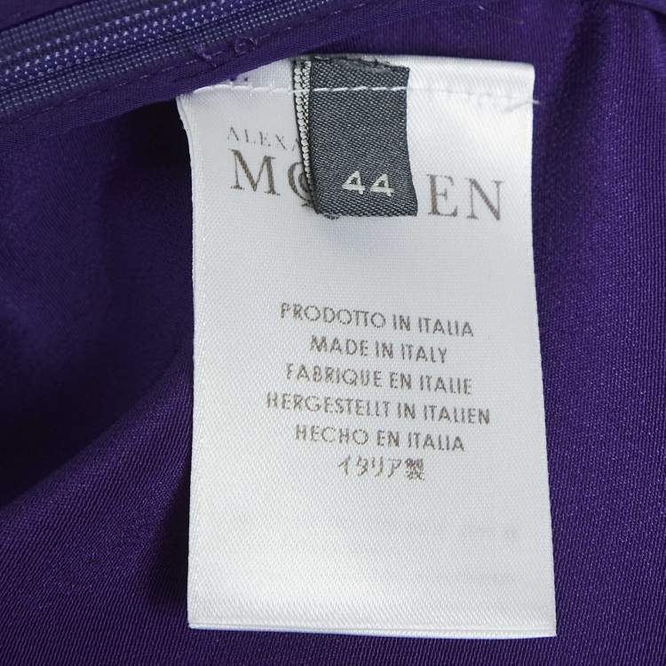 Pre Owned Alexander McQueen Purple Silk Peplum Style Sleeveless Top M