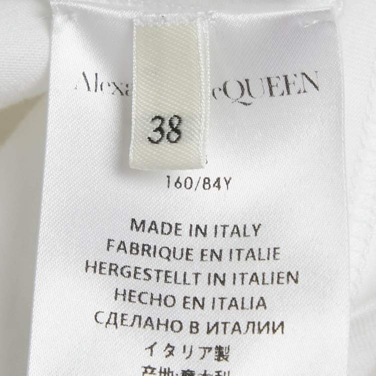 Pre Owned Alexander McQueen White Cotton balloon Sleeve Open Shoulder Top S