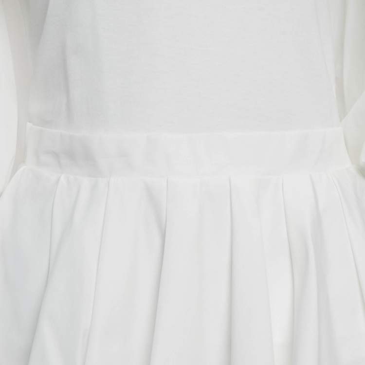 Pre Owned Alexander McQueen White Cotton balloon Sleeve Open Shoulder Top S