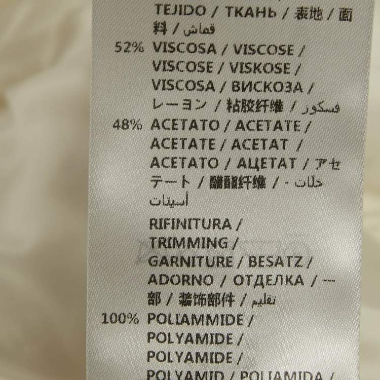 Pre Owned Alexander McQueen White Lace Trim Flared Sleeve Crepe Blazer S