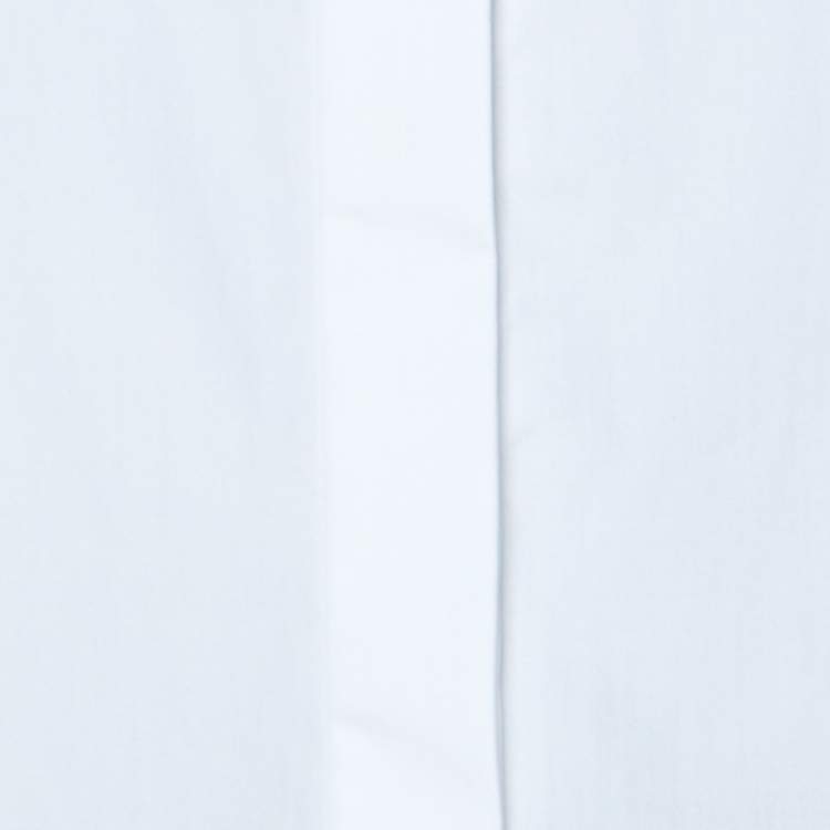 Pre Owned Alexander McQueen White Cotton Broderie Anglaise Cuffed Bell Sleeve Detail Front Button Shirt M