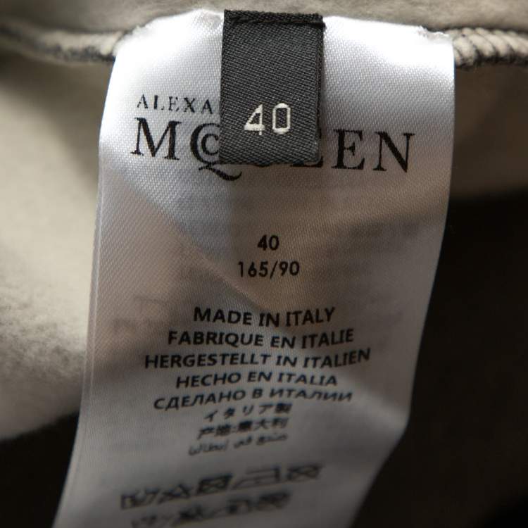 Pre Owned Alexander McQueen Grey Fleece Lined Cotton Poppy Sequined Sweatshirt S