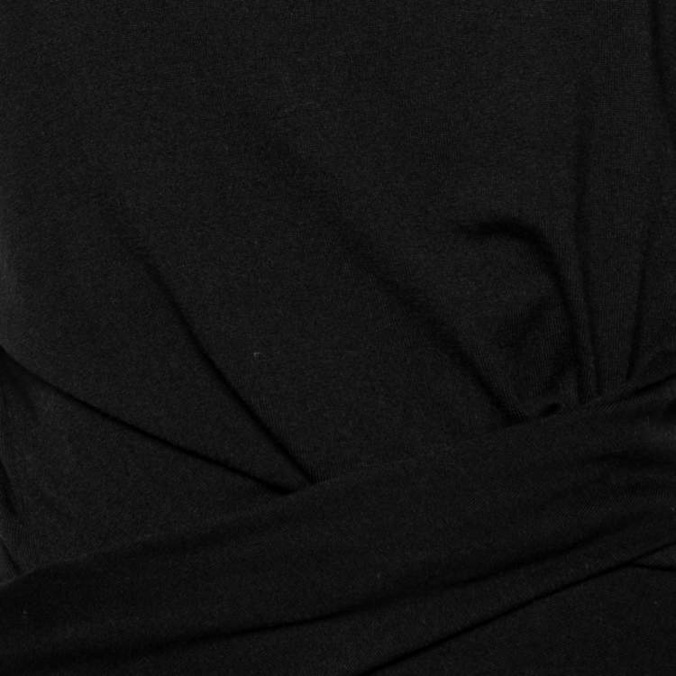 Pre Owned Alexander McQueen Black Wool Gathered Sleeveless Dress XL