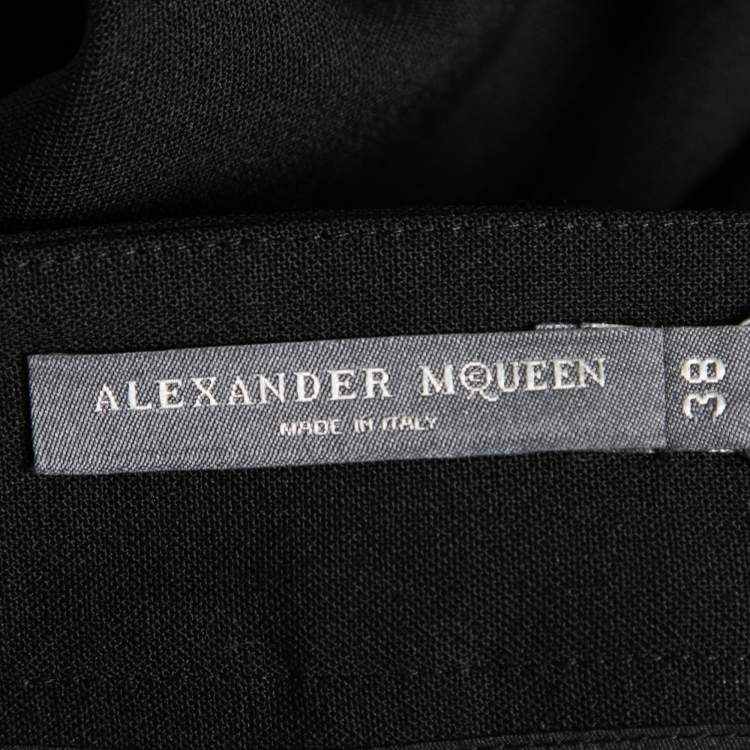 Pre Owned Alexander McQueen Black Wool Zip Trouser S