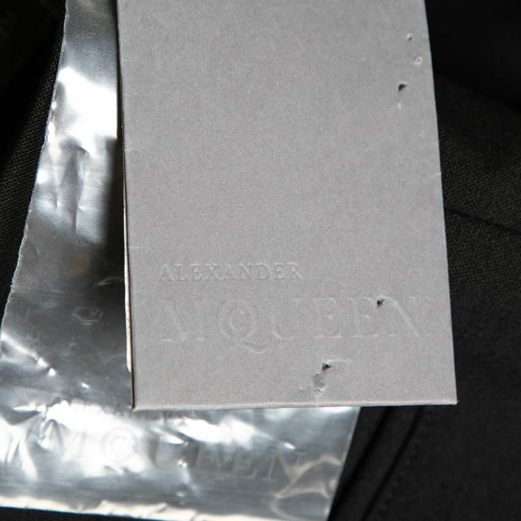 Pre Owned Alexander McQueen Black Wool Zip Trouser S
