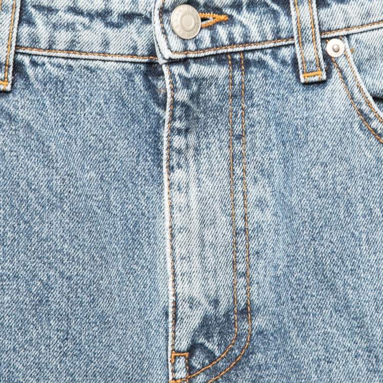Pre Owned Alexander McQueen Navy Blue Denim Side Stripe Jeans S