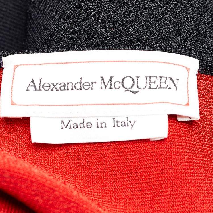 Pre Owned Alexander McQueen Black Knit Asymmetric Sleeveless Dress S