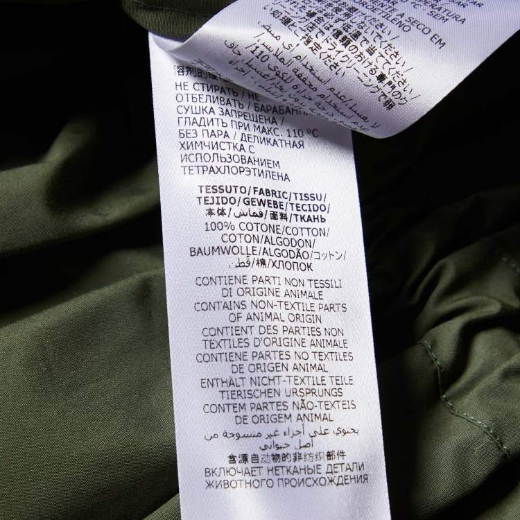Pre Owned Alexander McQueen Military Green Cotton Belted Shirt M