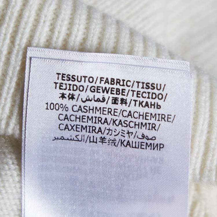 Pre Owned Alexander McQueen Ivory Cashmere Knit Peplum Scoop Jumper XS