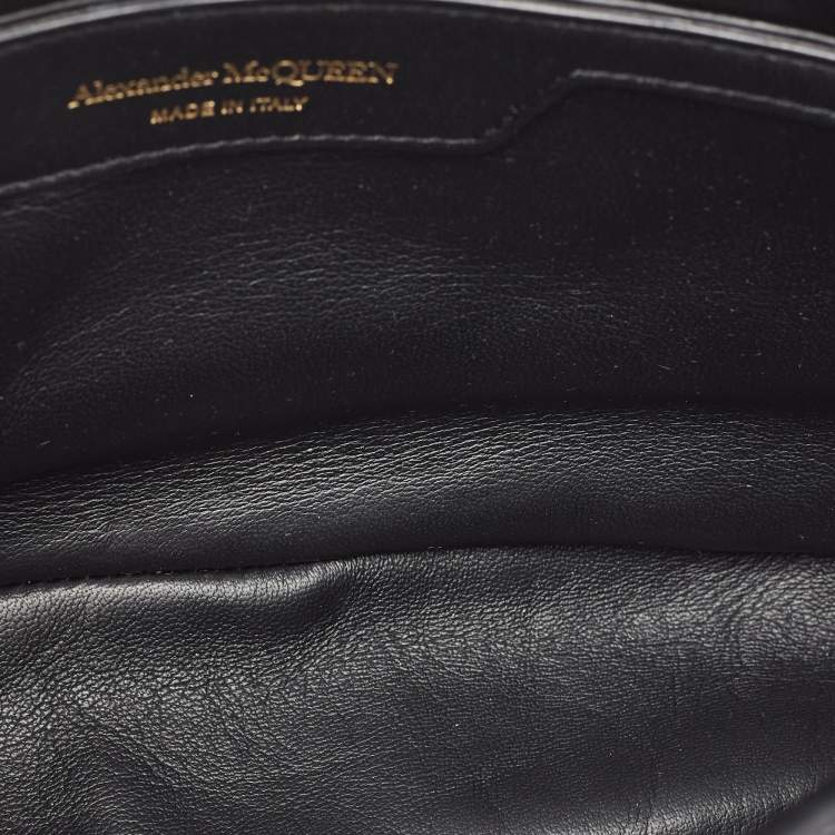 Pre Owned Alexander McQueen Black Leather Small The Seal Shoulder Bag