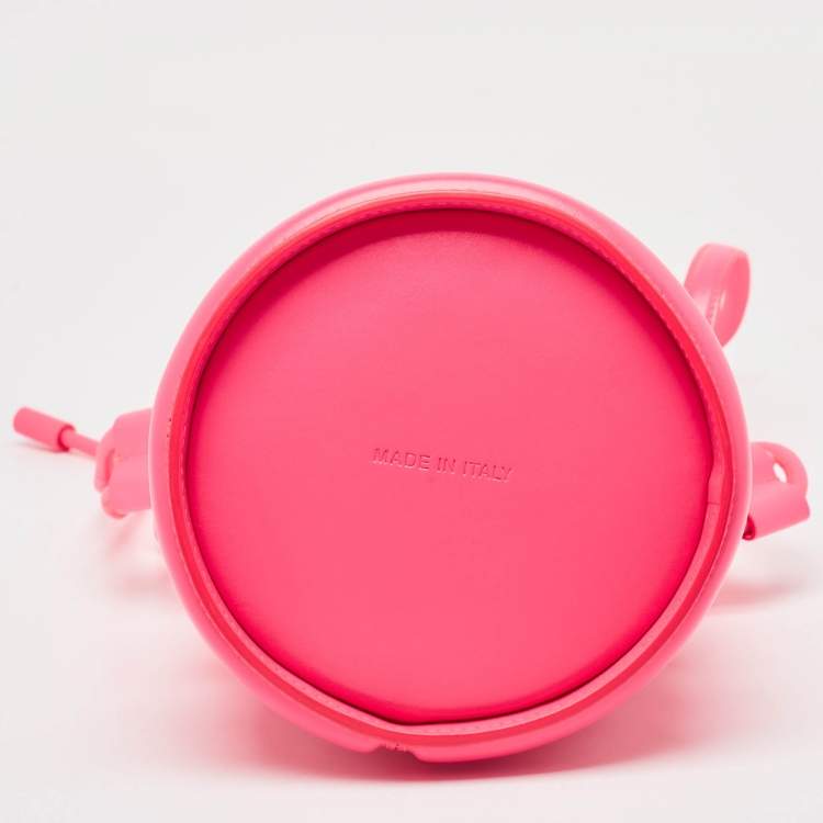 Pre Owned Alexander McQueen Neon Pink Leather The Soft Curve Bucket Bag