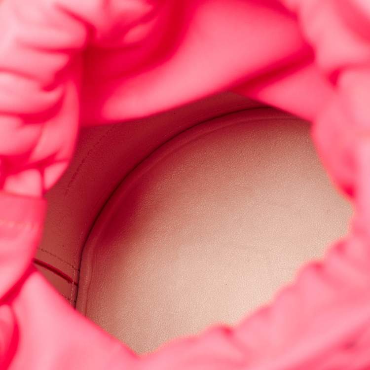 Pre Owned Alexander McQueen Neon Pink Leather The Soft Curve Bucket Bag