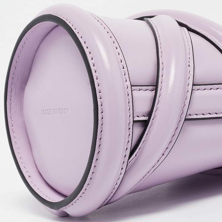 Pre Owned Alexander McQueen Lilac Leather Mini The Curve Bucket Bag