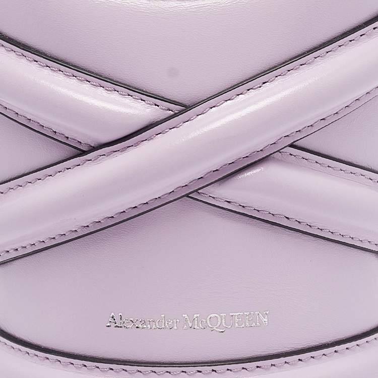 Pre Owned Alexander McQueen Lilac Leather Mini The Curve Bucket Bag