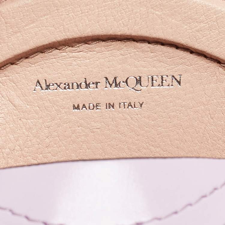 Pre Owned Alexander McQueen Lilac Leather Mini The Curve Bucket Bag