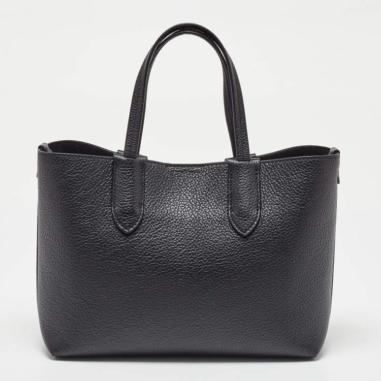 Pre Owned Alexander McQueen Black Leather Mini Shopper Tote