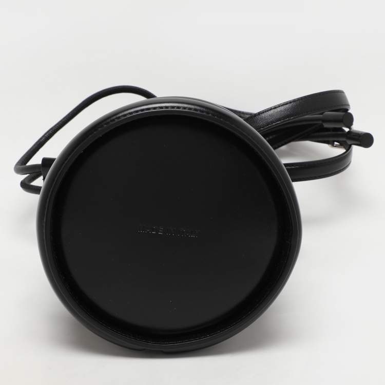 Pre Owned Alexander McQueen Black Leather The Soft Curve Drawstring Bucket Bag