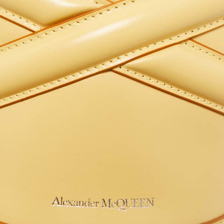 Pre Owned Alexander McQueen Yellow Leather Small The Curve Bucket Bag
