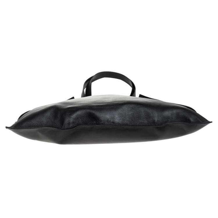 Pre Owned Alexander McQueen Black Leather De Manta Tote