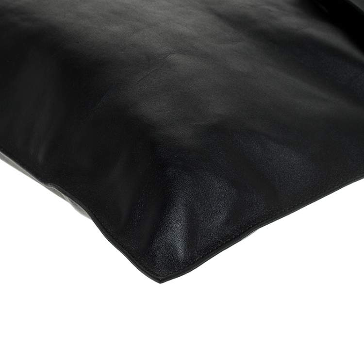 Pre Owned Alexander McQueen Black Leather De Manta Tote