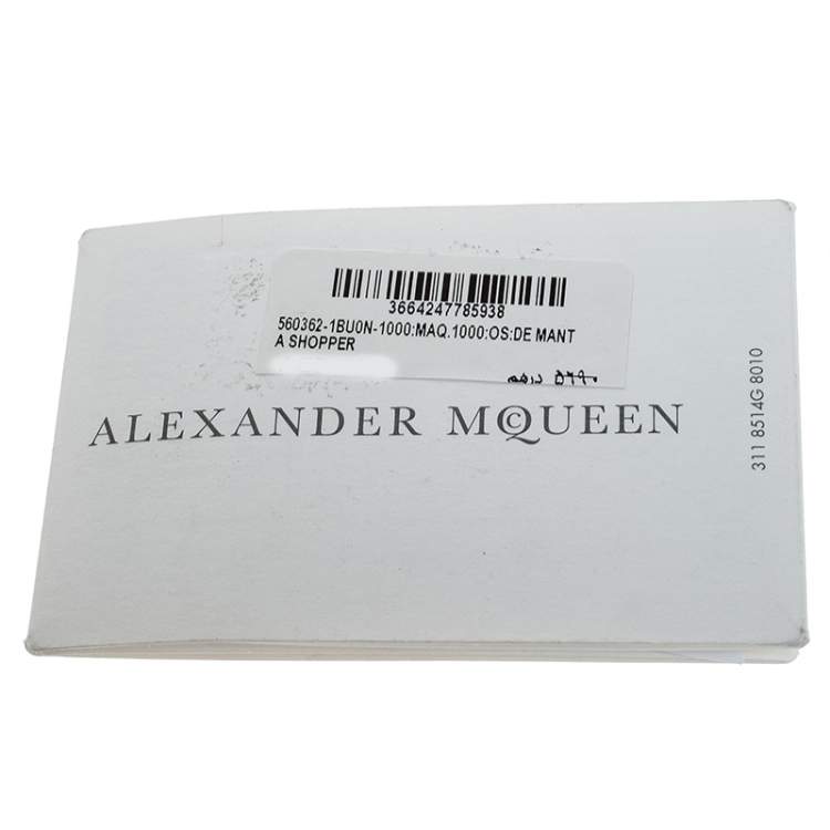 Pre Owned Alexander McQueen Black Leather De Manta Tote