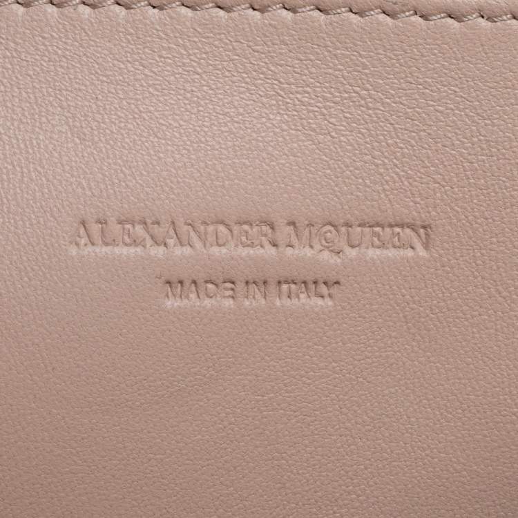 Pre Owned Alexander McQueen Beige Leather Insignia Crossbody Bag