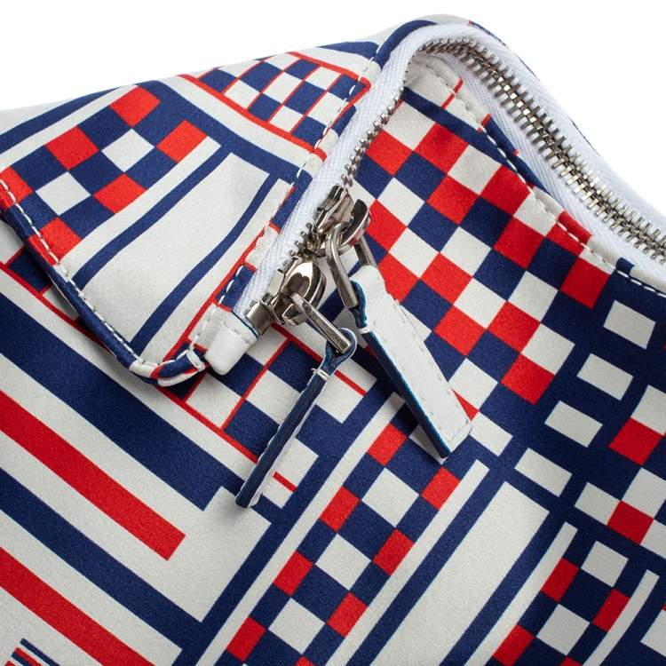 Pre Owned Alexander McQueen Multicolor Satin Geometric Print De Manta Clutch