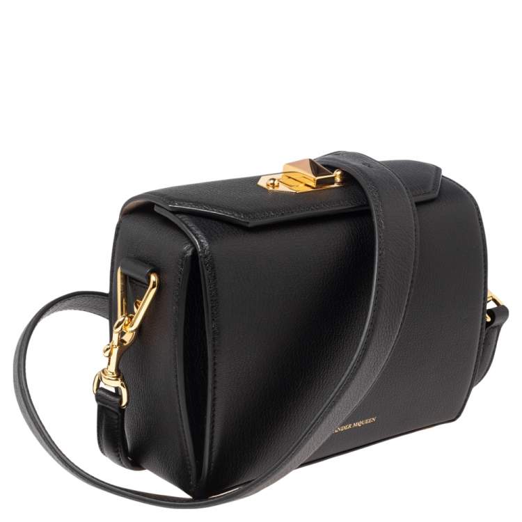 Pre Owned Alexander McQueen Black Leather Box 19 Shoulder Bag 