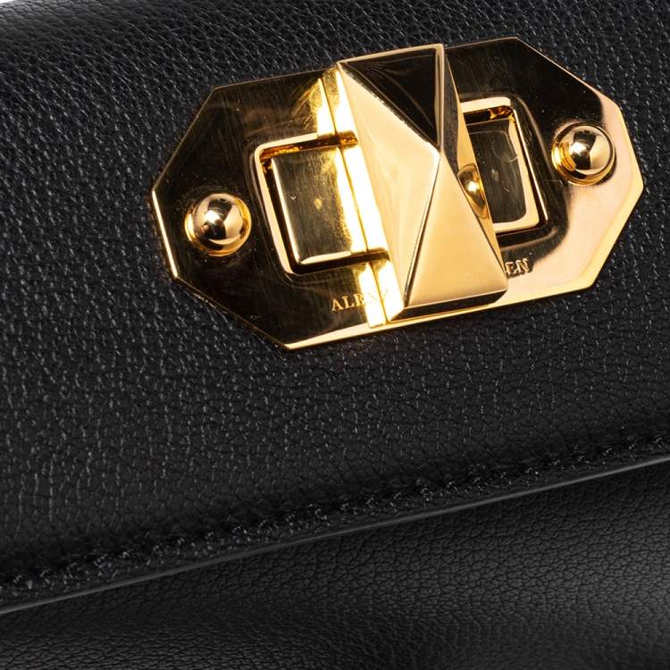 Pre Owned Alexander McQueen Black Leather Box 19 Shoulder Bag 