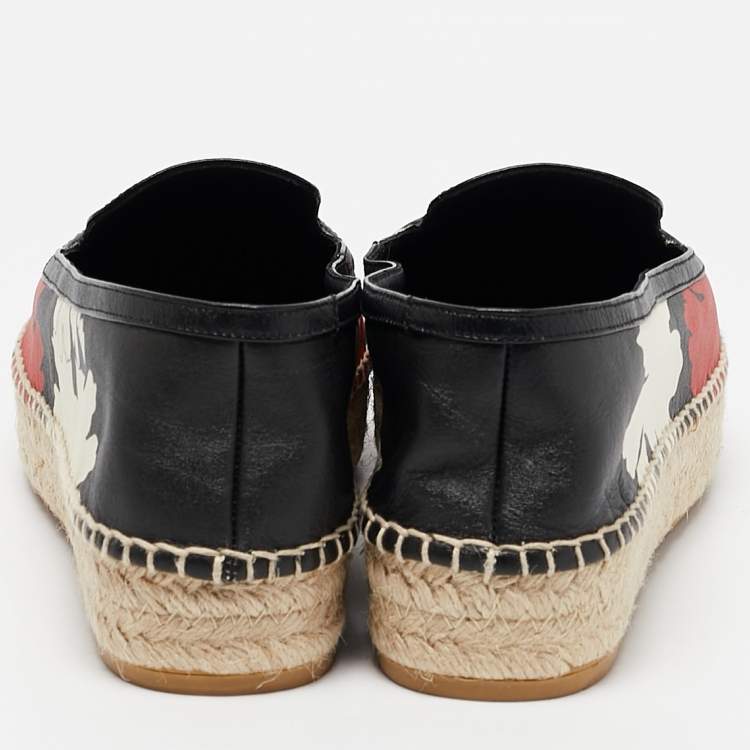 Pre Owned Alexander McQueen Multicolor Leather Espadrille Flats Size 40