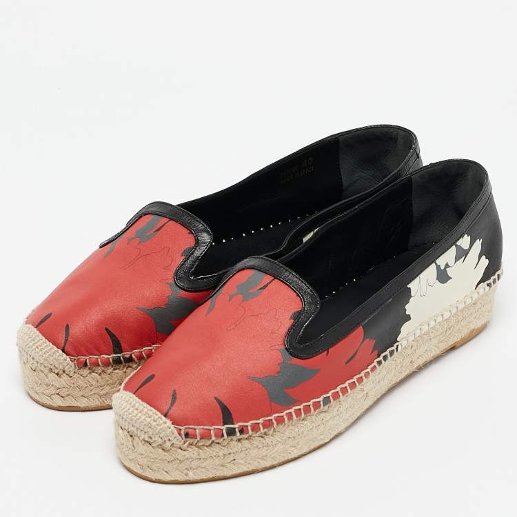 Pre Owned Alexander McQueen Multicolor Leather Espadrille Flats Size 40