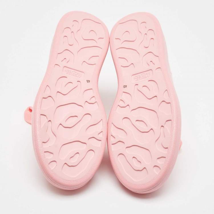 Pre Owned Alexander McQueen Pink Patent Leather Larry Sneakers Size 40
