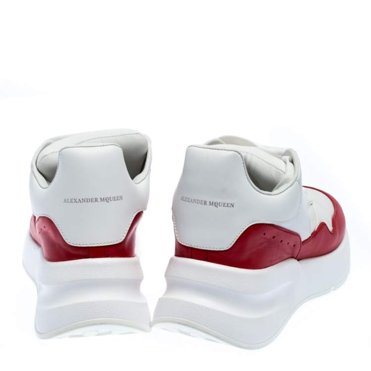 alexander mcqueen white and red sneakers
