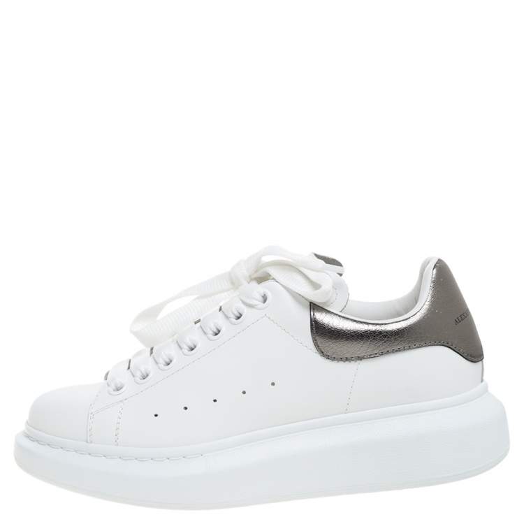 Alexander McQueen Leather Platform Sneakers in White