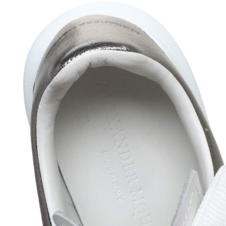 Pre Owned Alexander McQueen White Leather Oversized Low Top Sneakers Size 38