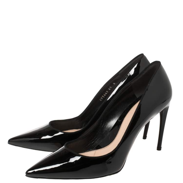 Pre Owned Alexander McQueen Black Patent Leather Pointed Toe Pumps Size 41