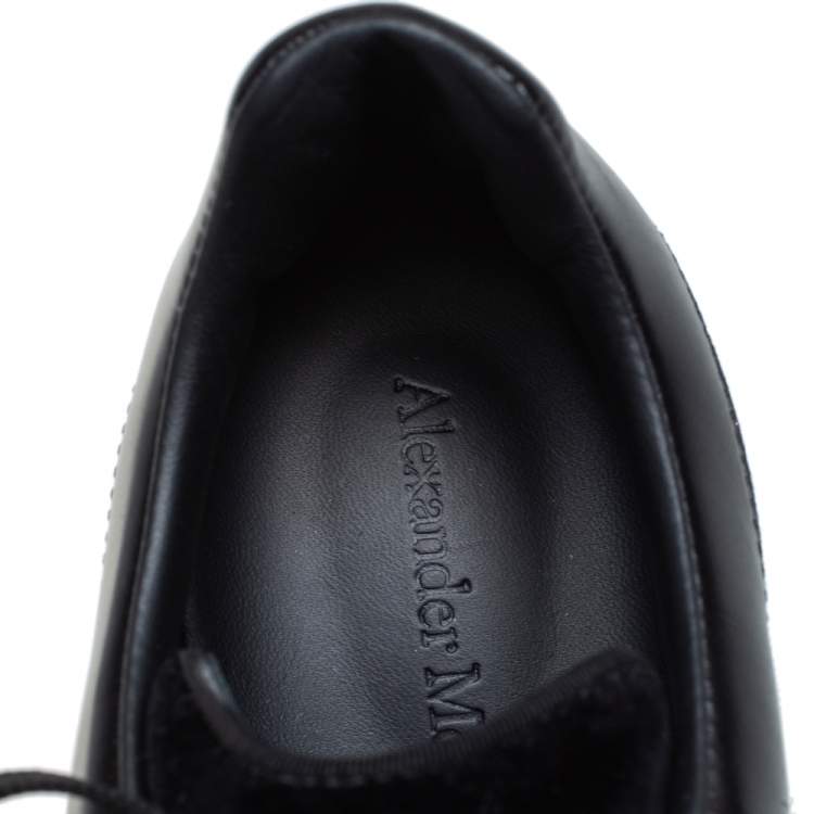 Pre Owned Alexander McQueen Black Velvet Oversized Low Top Sneakers Size 40