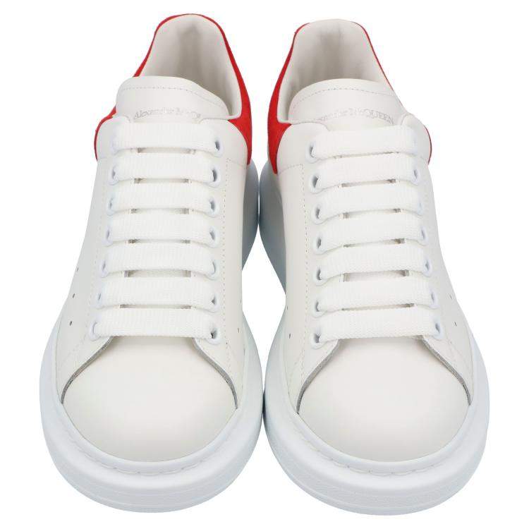 Pre Owned Alexander McQueen White Leather Oversized Sneakers Size EU 37.5