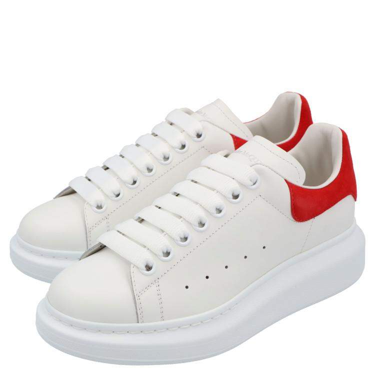 Pre Owned Alexander McQueen White Leather Oversized Sneakers Size EU 37.5