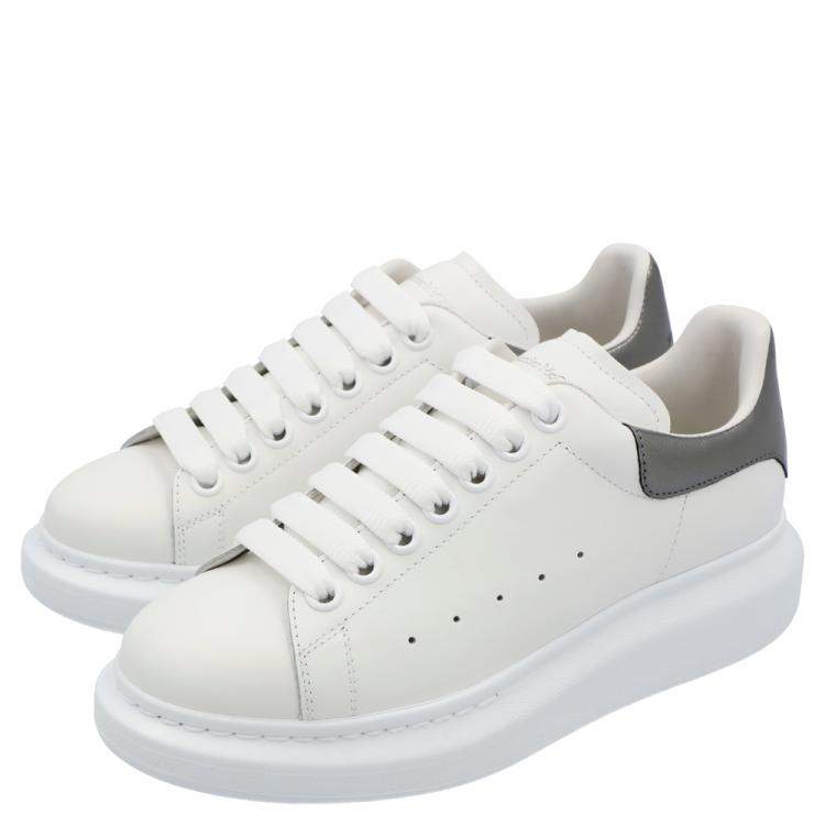 Pre Owned Alexander McQueen White/Grey Oversized Sneakers Size EU 36