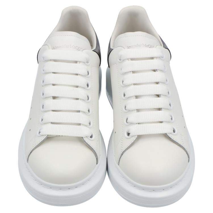 Pre Owned Alexander McQueen White/Grey Oversized Sneakers Size EU 36