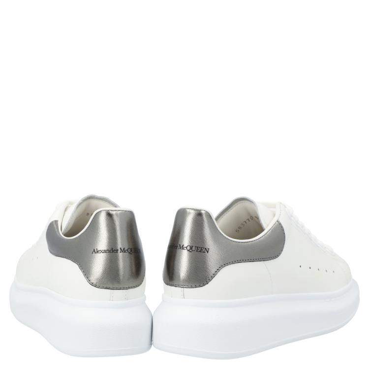 Pre Owned Alexander McQueen White/Grey Oversized Sneakers Size EU 36
