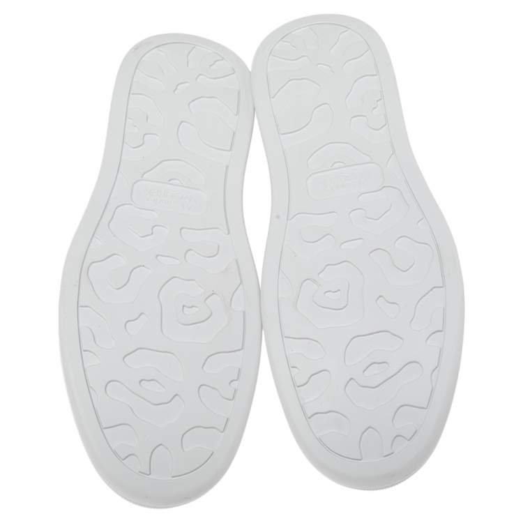 Pre Owned Alexander McQueen White/Grey Canvas And Suede Oversized Sneakers Size 37