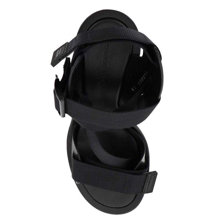 Pre Owned Alexander McQueen Black Strap slingback Sandals Size IT 39